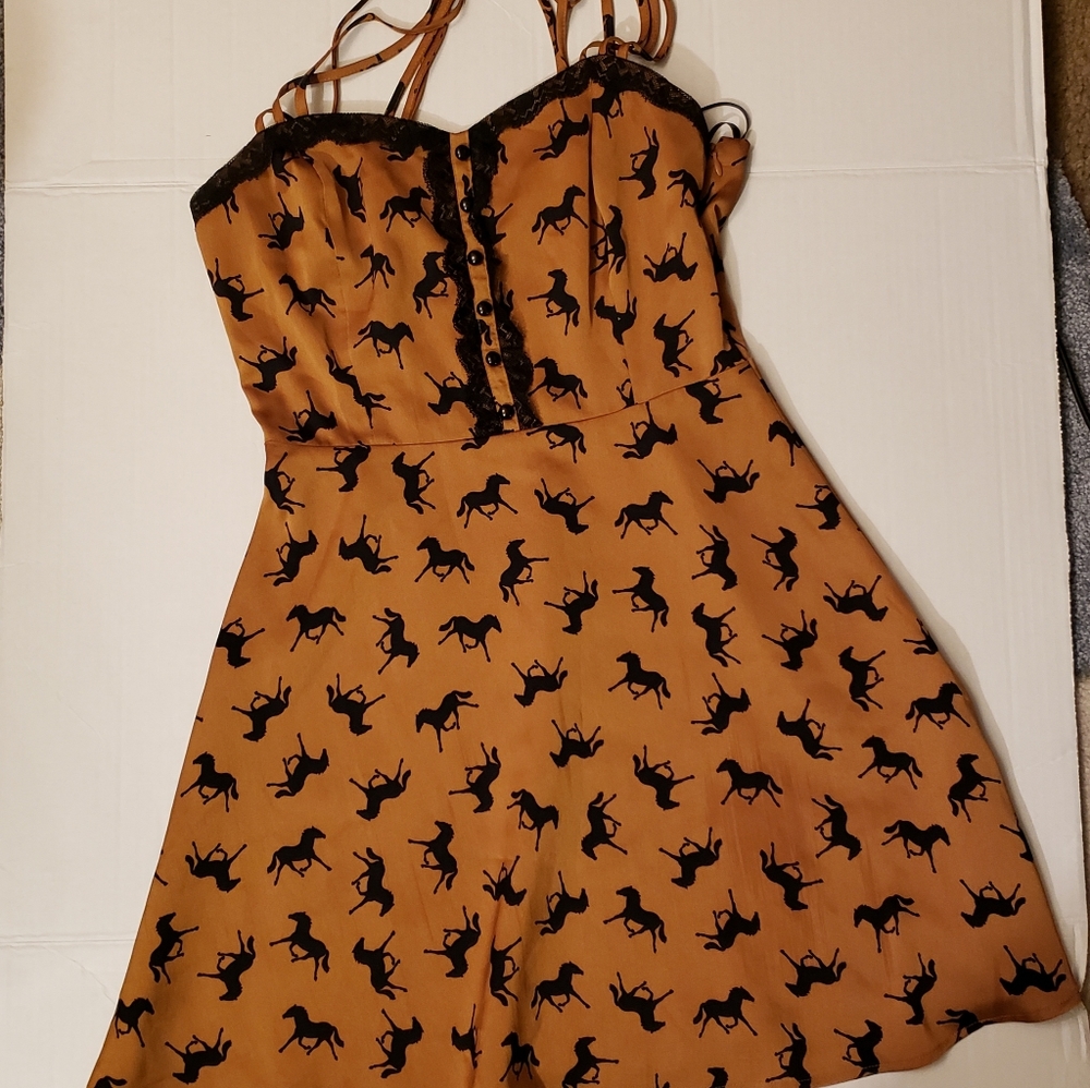 Boutique 21 bronze flowy dress.